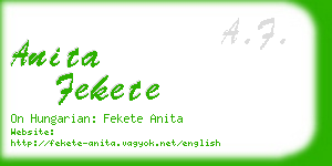anita fekete business card